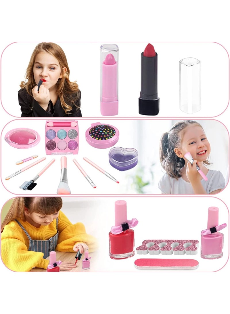 TAPIT Kids Makeup Kit for Girl Real Washable Kit for Little Girls Unicorn Mermaid Girls Makeup Set with Cute Princess Cosmetic Purse Pretend Play Toy Toys for Little Girl (Mermaid Box) - Image 5